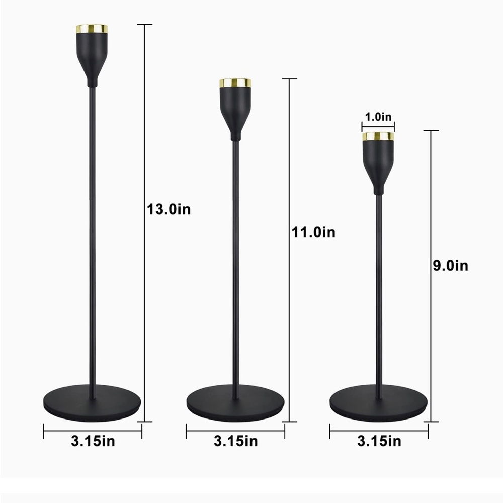 Urban Deco Taper Candle Holders Gold, Table Decorative